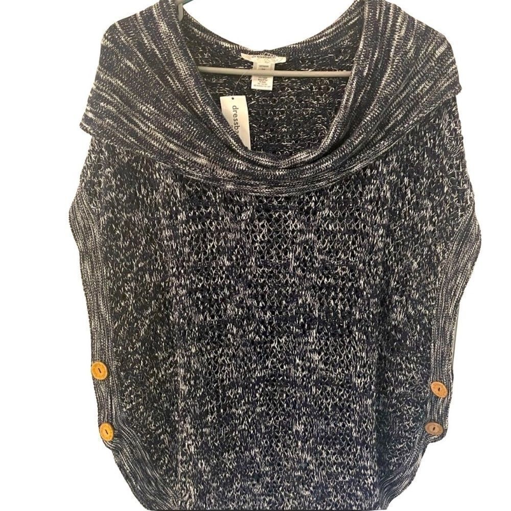 GORGEOUS soft Dress Barn open weave navy and white sleeveless sweater NWT!